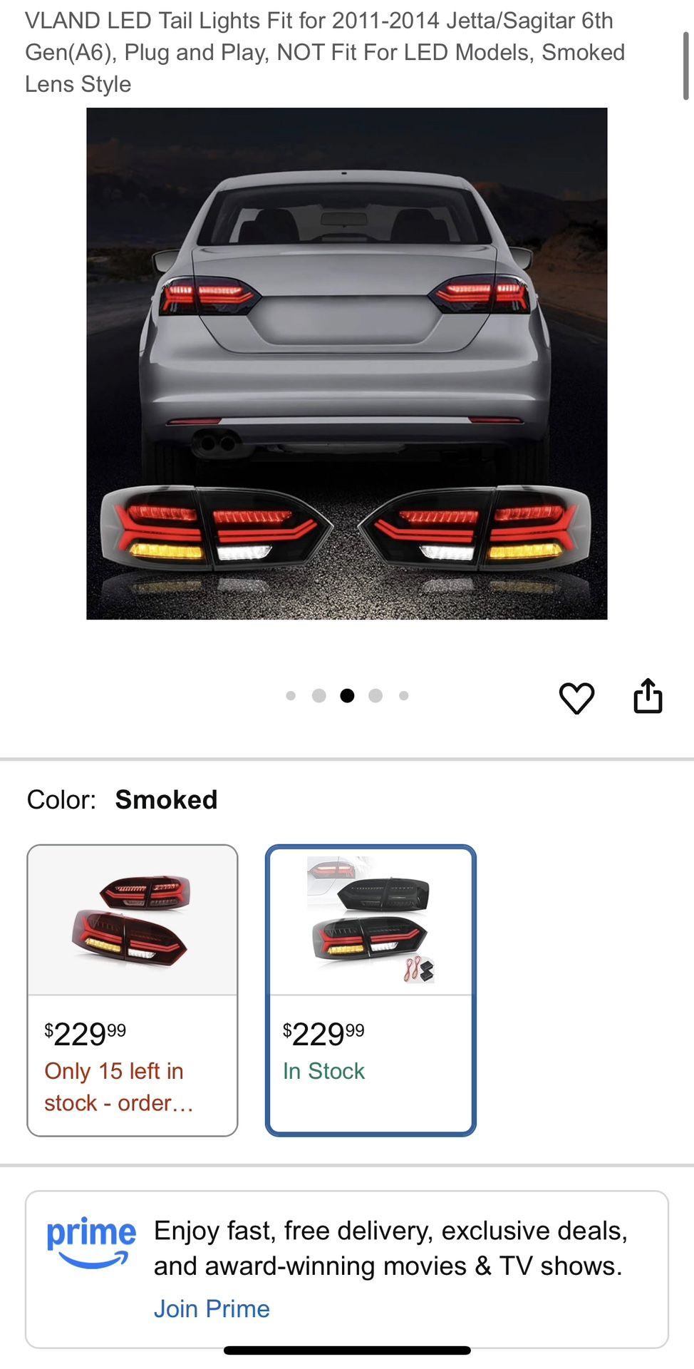 Jetta/Sagitar Vland Taillight Year 2011-2014