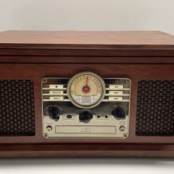 Victrola VTA-200B 6-in-1 Nostalgic Bluetooth Record Player CD Cassette Radio.