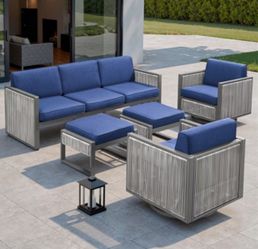 Patio furniture set with swivel chairs