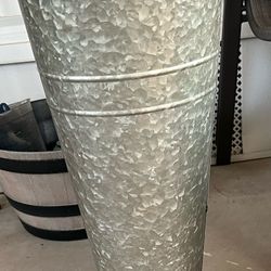 Tall Galvanized Planter 