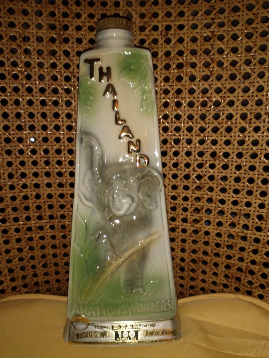 Vintage 1969 Thailand Jim Beam Whiskey Bottle Decanter