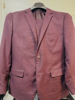 Alain Dupetit Burgundy 3-Piece Suit