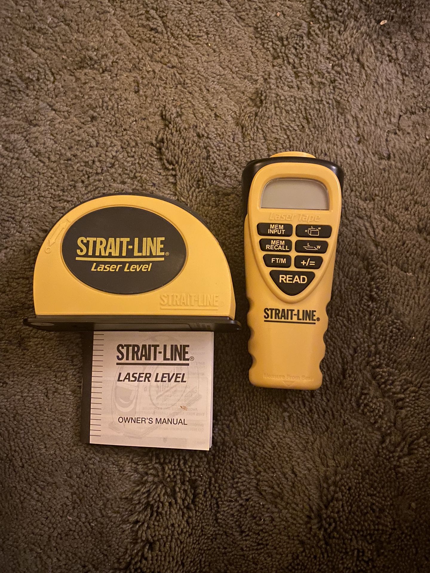 A STRAIT-LINE LASER LEVEL AND STRAIT-LINE LASER TAPE LIKE NEW $25.00