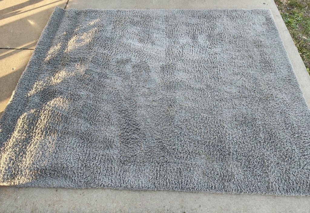 Gray Fluffy Rug