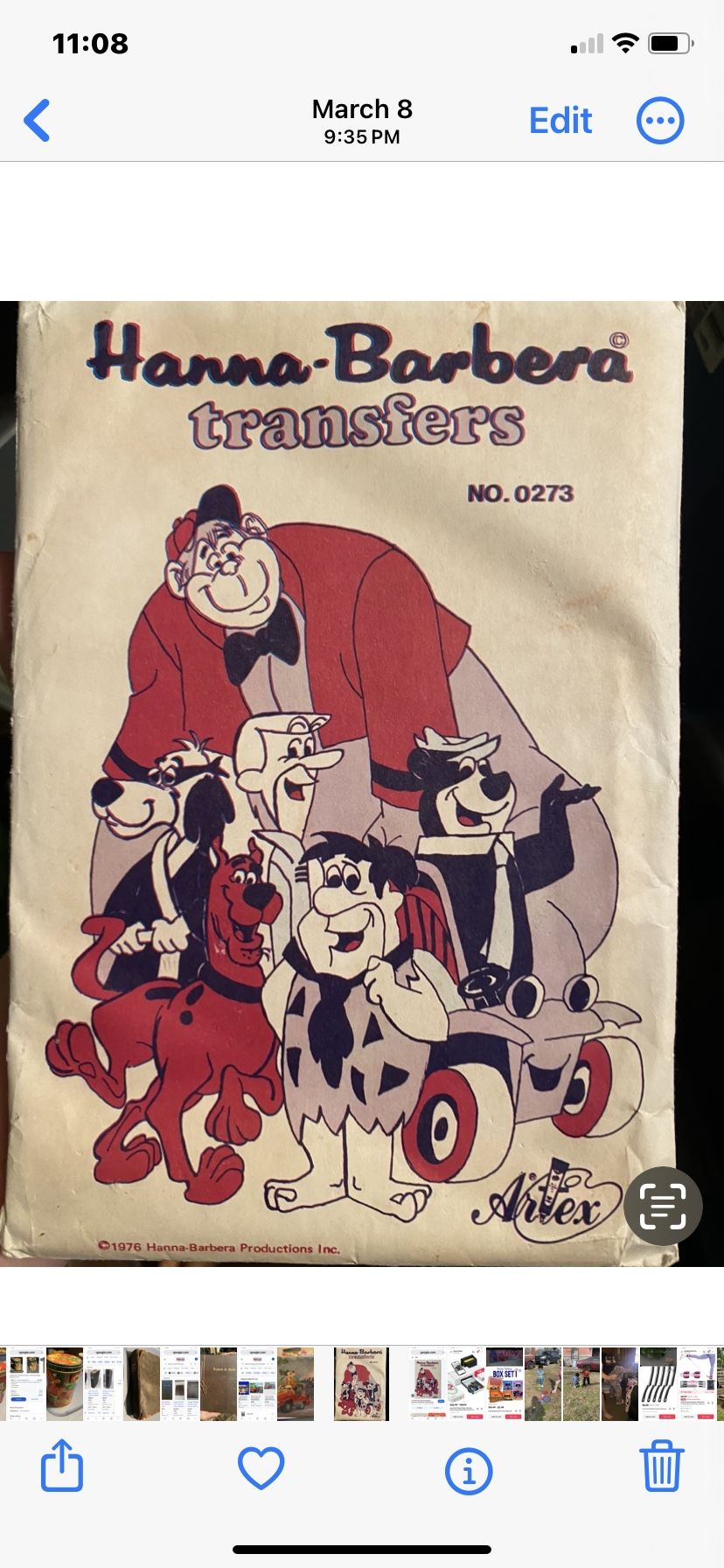 76 Artex 0273 Hanna Barbera Cartoons (Flintstones Yogi Scooby)