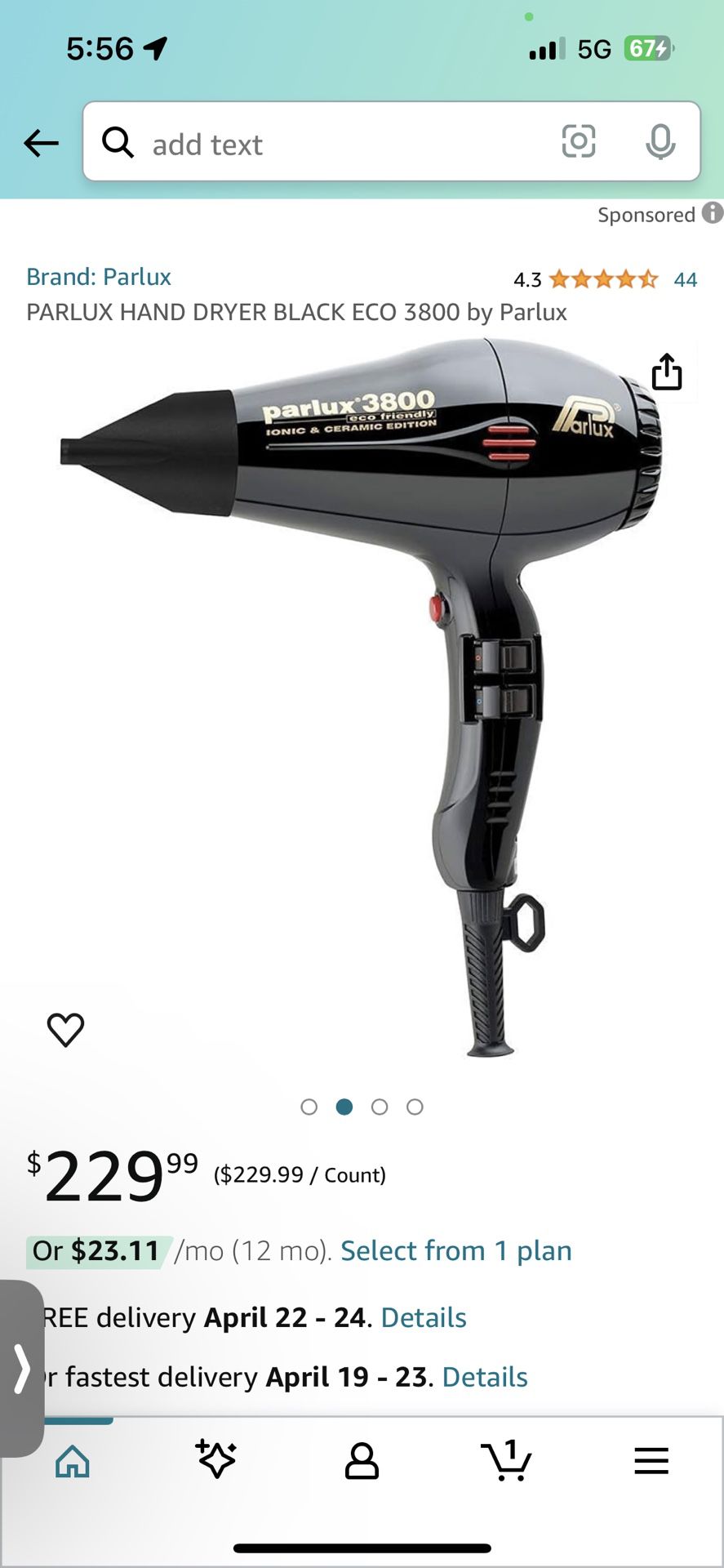 Parlux Professional Style Hairdryer