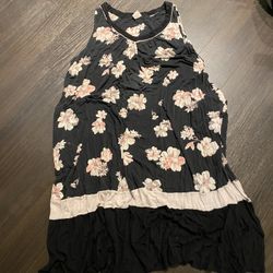 Secret Treasures 3XL Black Flower Sun Dress