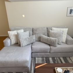 Bob’s Sofia Gray 2 Piece Left Arm Facing Chaise sectional