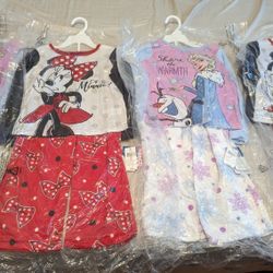 Kids Girls Pajamas FROZEN MINNIE NEW Size 4&6