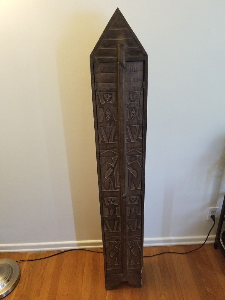 Unique slim custom wood bookcase