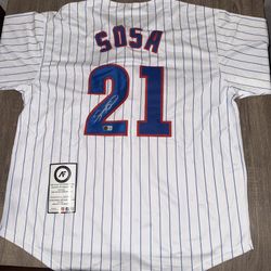 Sammy Sosa Autographed Cubs Jersey Beckett Authenticated 