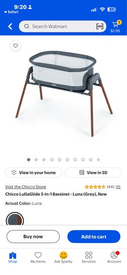 Chicco lulla glide 3 - in - 1 Bassinet  Luna Grey