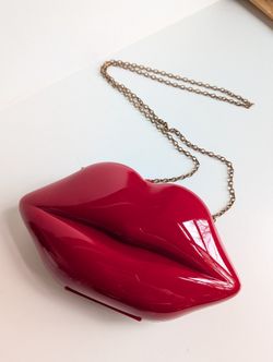 Red Lips Acrylic Crossbody Bag Elegant Ladies Evening Clutch Bag