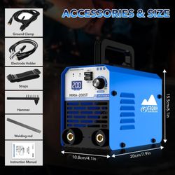 Welding Machine 110V Stick Welder Machine Portable ARC Welder with IGBT Digital Display Hot Start for Beginners and Professionals Welder