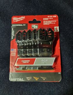 Milwaukee 1-3/8 in. Carbide Metal Cutting Oscillating Blades - 5-Pack - (49-25-1506)