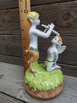 Vintage ceramic Fairy music box