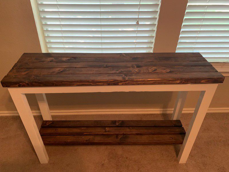 Hand built entryway table