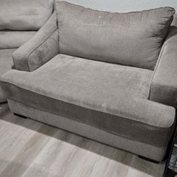 Small Love Seat Couch With Foot Ottoman.