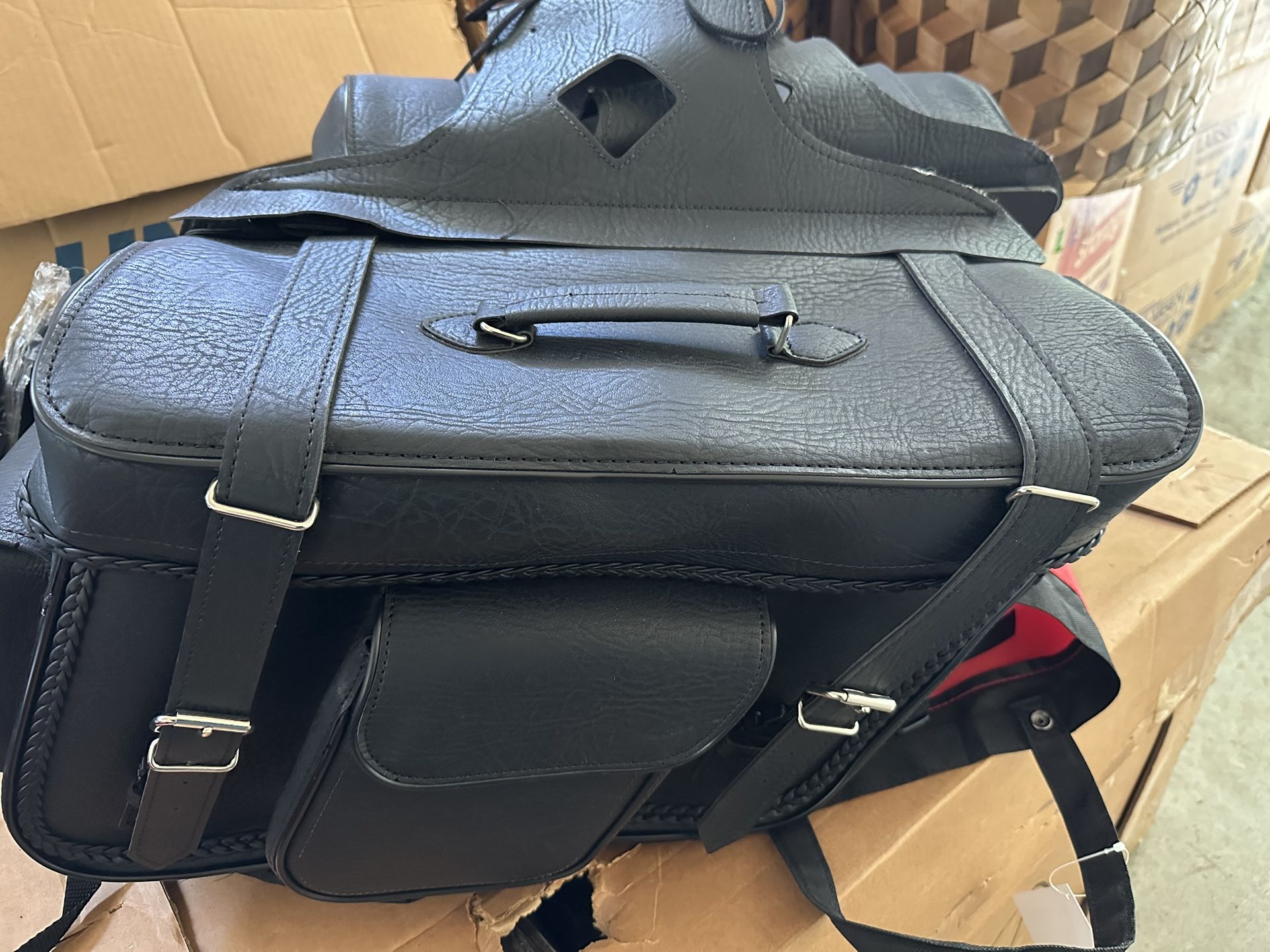 River Road Zip-Off X-Large Slant Braided Motorcycle Saddlebags
