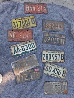 Vintage License Plate Collection Lot of 11