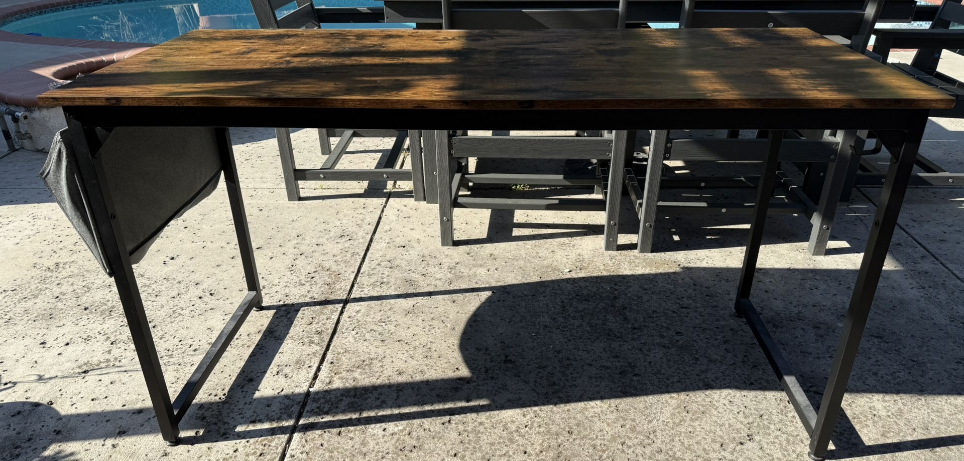 55” Wood & Metal Desk