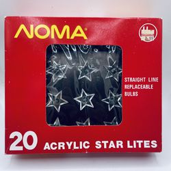 Vintage NOMA Clear Acrylic Star Lite 20 Straight Line Replacement Bulbs Works (3 Sets)