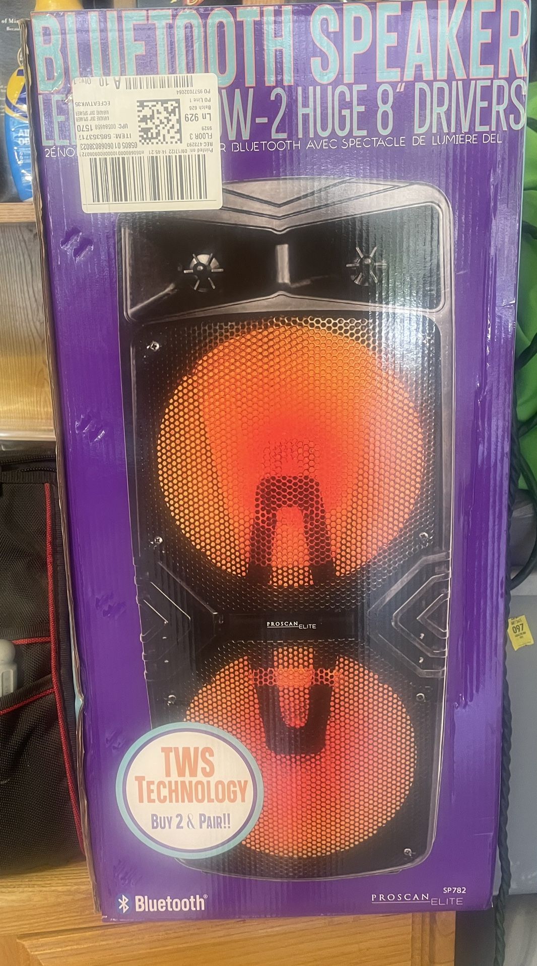 LED Light SP782-Proscan- Bluetooth Speaker-2 Huge 8” Drivers-SUMMERTIME Pool Side Parties