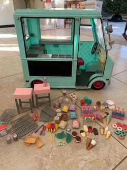 Our Generation Sweet Stop Ice Cream Truck for 18" Dolls - Light Blue (American Girl Size Dolls)