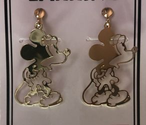 Mickey Mouse Gold Toned Earrings