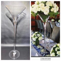 Tall Martini  Glass Vase  24 “