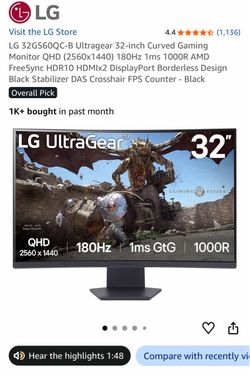New LG Ultragear 32” Monitor (BIG DISCOUNT)