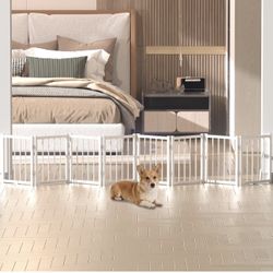 Freestanding Pet Gate 16x 96 White