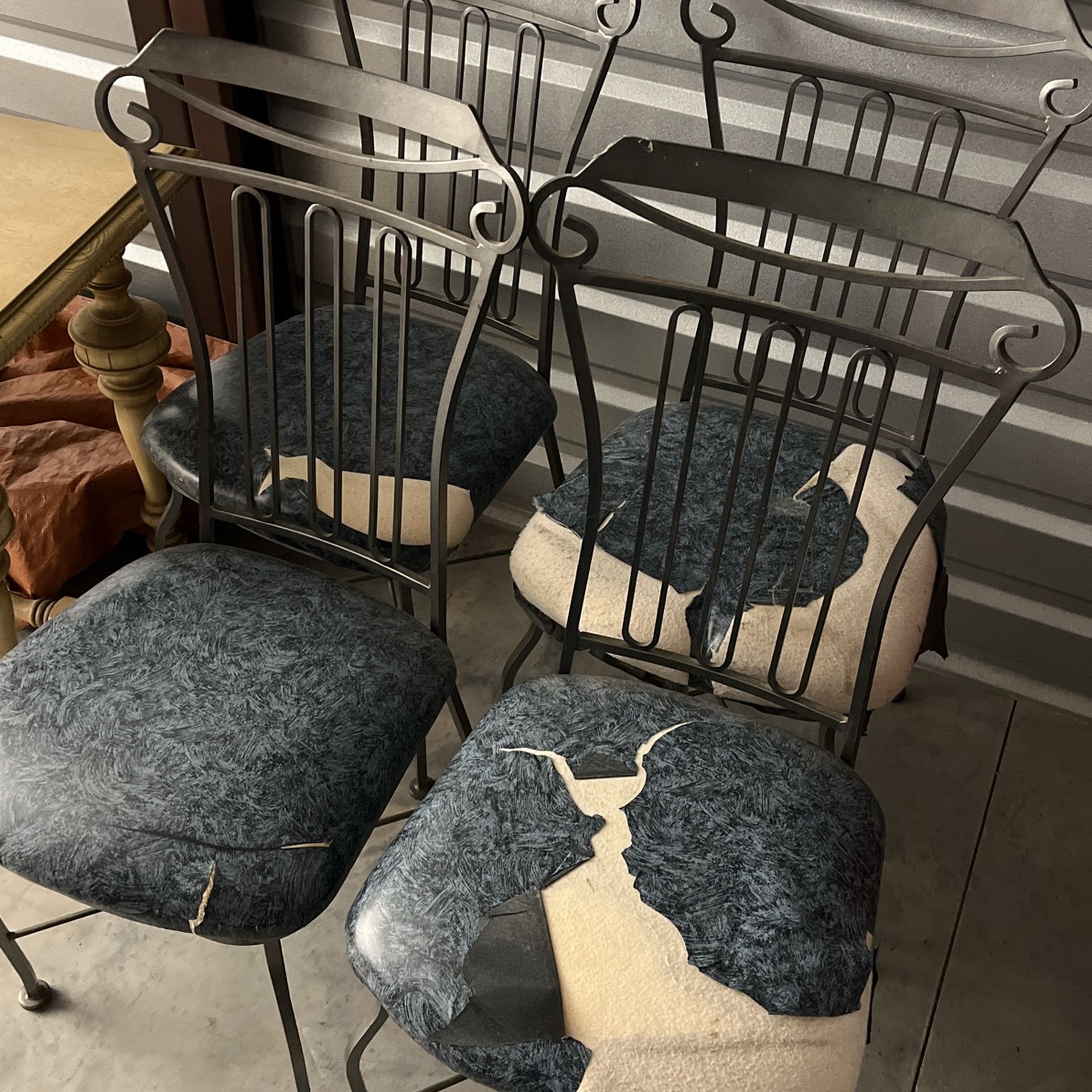 4 Vintage Heavy Metal Chairs Ready For New Life