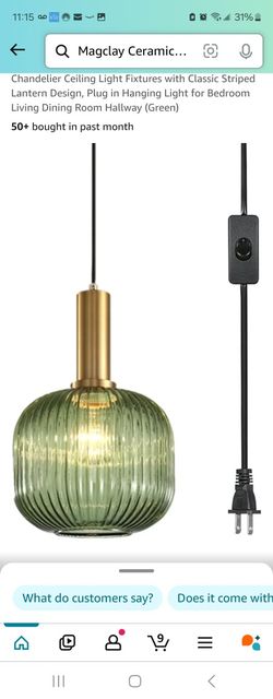 Green Mid Century Pendant Light 