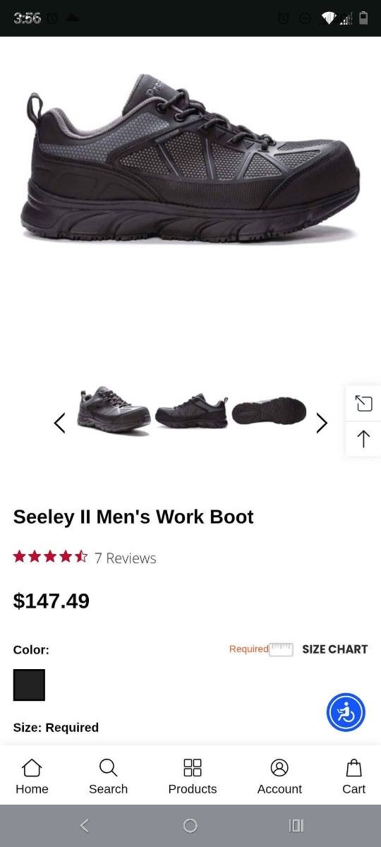 Steel toe Seeley II Men's Work Boots Size 10 W(E)