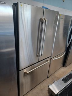 GE CAFE STAINLESS STEEL COUNTER DEPTH FRENCH DOOR REFRIGERATOR WORKING ICE