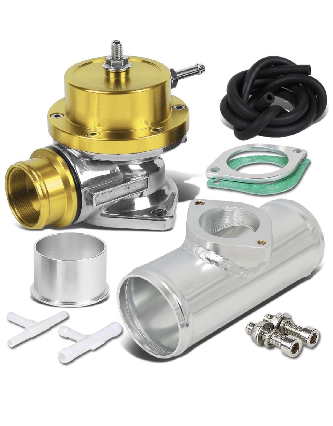 Type-S Style Universal 40mm Turbo Blow Off Valve+2.5 inches Flange Pipe - Gold