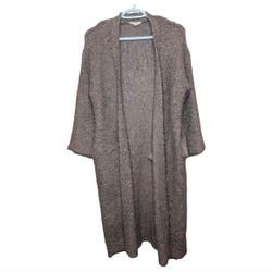 Freeway Smokey Purple Open Front Long Knit Cardigan
