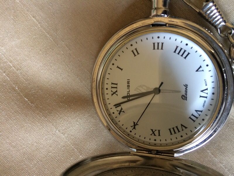 Colibri Silver Pocket Colibri Quartz Silver And Blue Pocket Watch