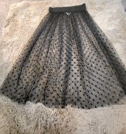 Lace Sheer Poke A Dot Skirt