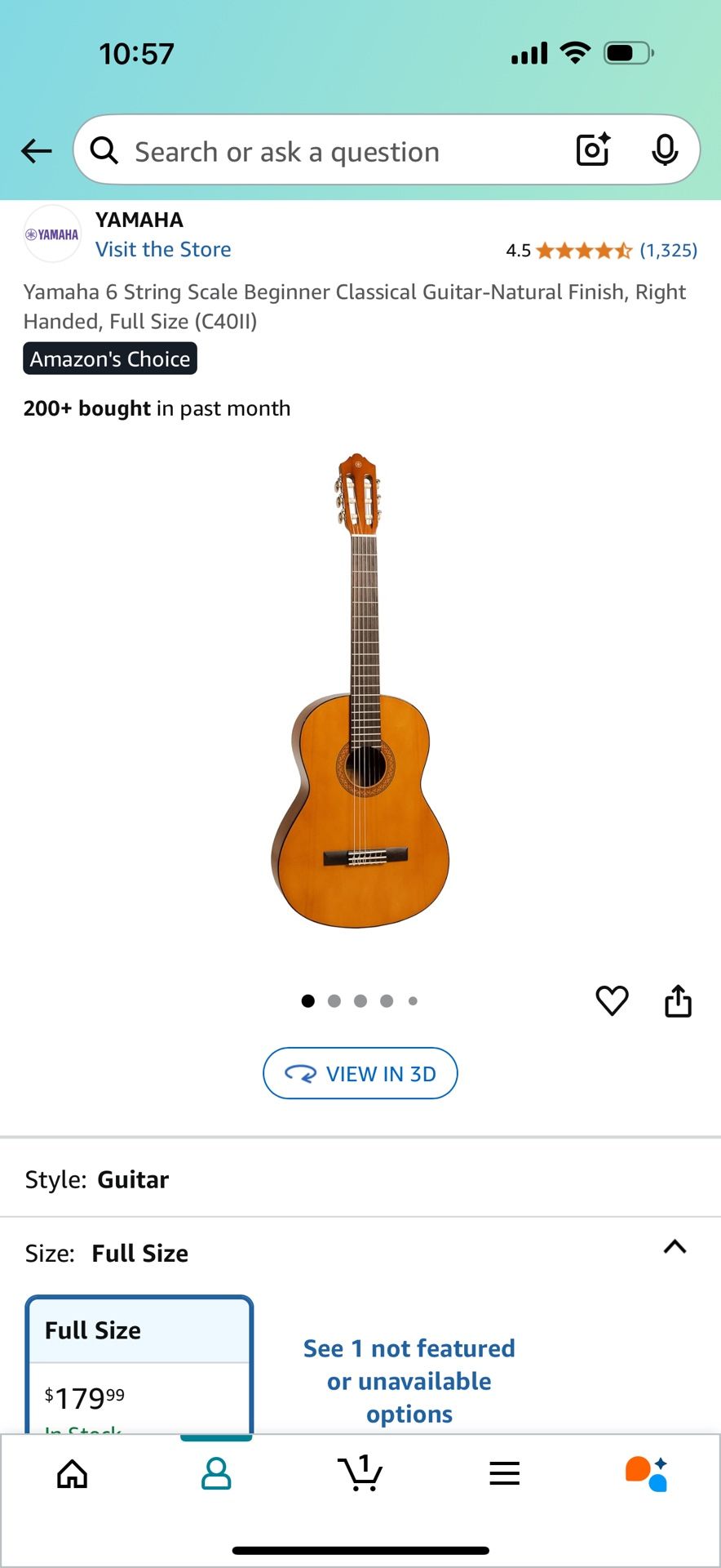 Yamaha 6 String Scale Beginner Classical Guitar-Natural Finish, Right Handed, Full Size (C40II
