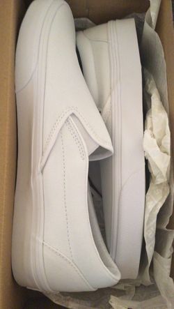 White Slip On Vans Size 9.5