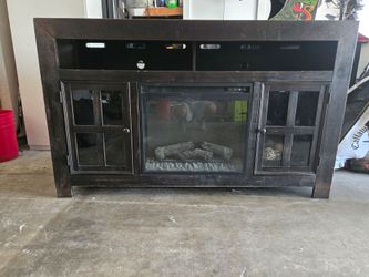 TV Stand with Electric Fireplace Insert