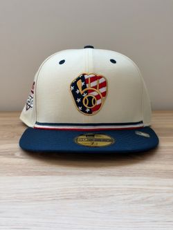 Milwaukee Brewers New Era Cream/Navy USA 250 Fourth of July Low Profile 59FIFTY Fitted Hat