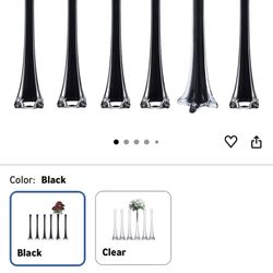 Craft And Party Eiffel Tower Vase, Pack of 6, 20" Black Flower Vases Centerpiece for Flower, Wedding, Decoration. (20", Black)