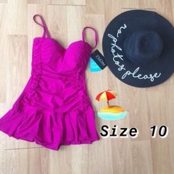 New Swimwear Size 10 & Beach Hat