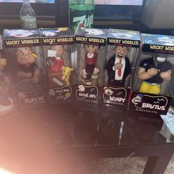Lot Of Six Wacky Wobble Head, Popeye Figures