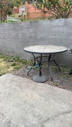 Glass table and umbrella stand