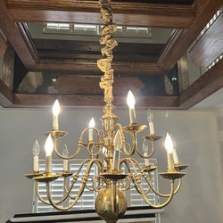 Vintage Gold Brass candelabra chandelier