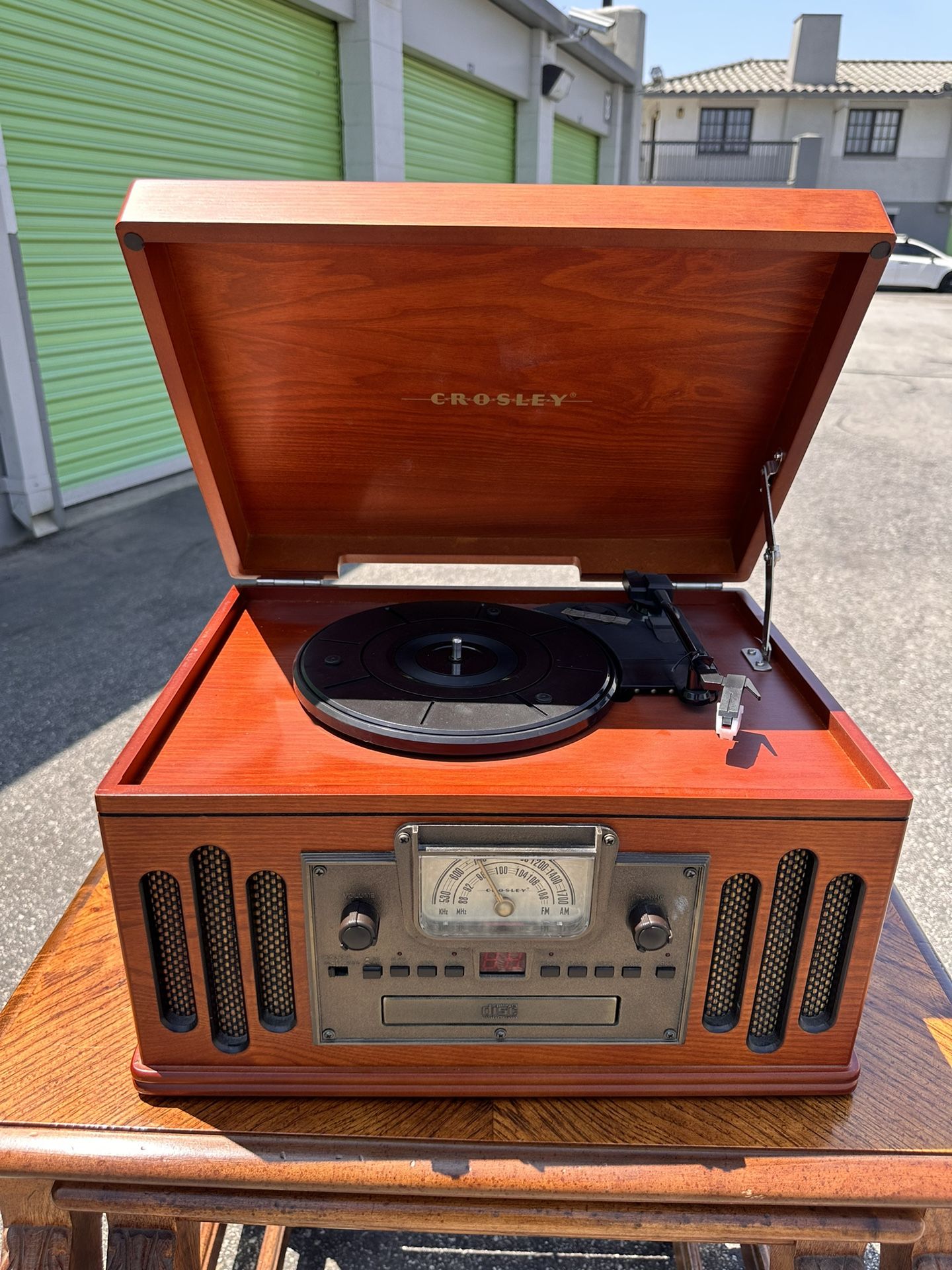 Crosley Record Player - AM/FM Radio - CD Player, Cassette Deck Combo Center